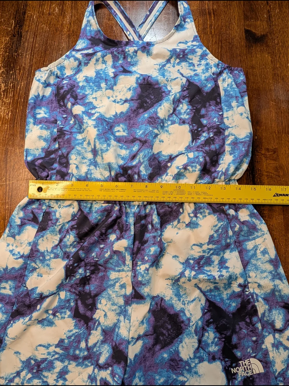 The North Face Girls' Romper Class V Tie Dye Print Size 14/16 Youth Lg BlueWhite